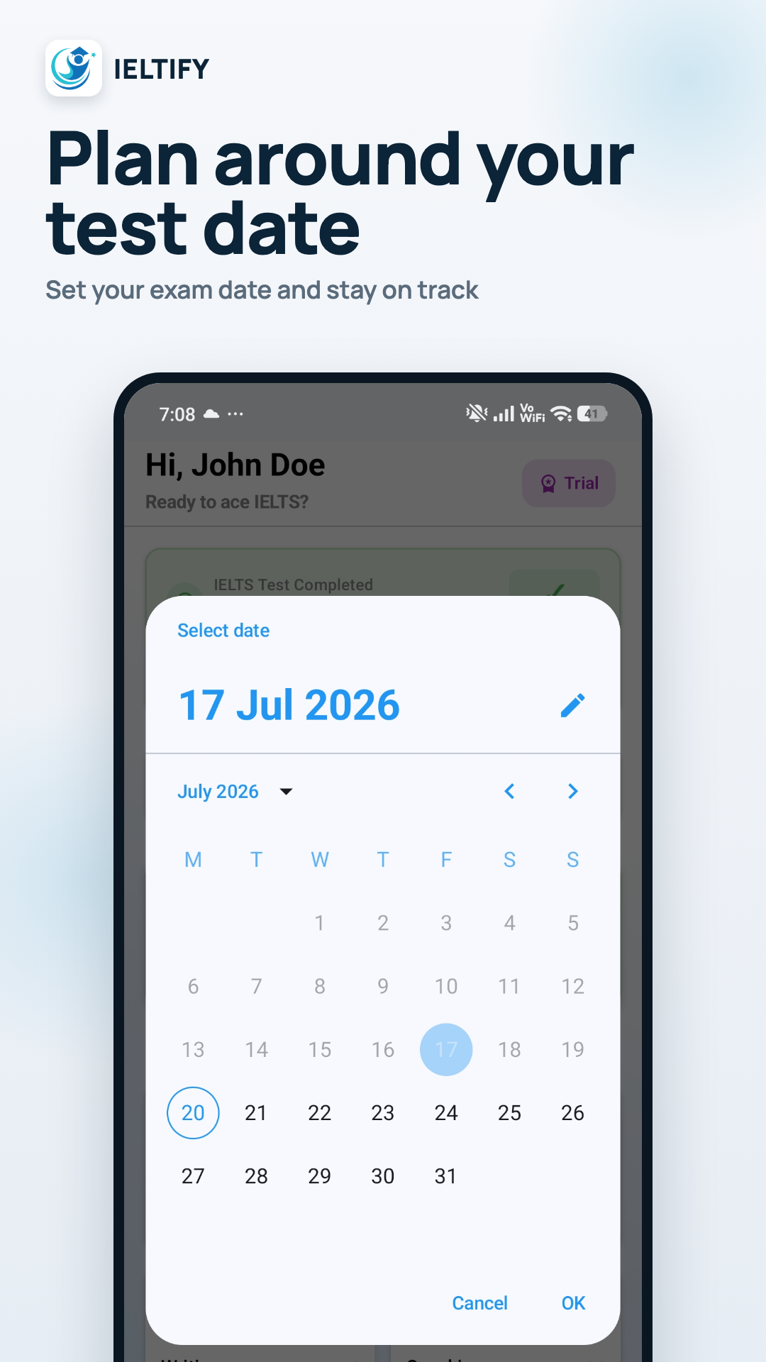 IELTIFY plan built around your test date